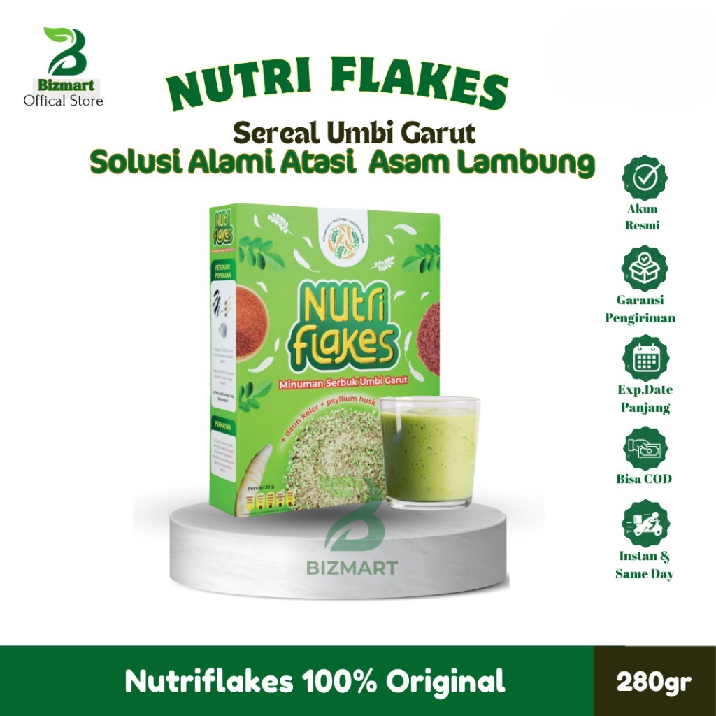 

Nutriflakes Sereal Umbi Garut Plus Daun Kelor Solusi Maag Asam Lambung Mual Sesak Nafas Original