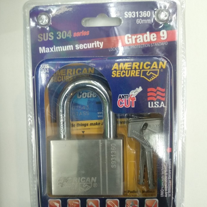 american secure gembok 60 pendek / Gembok Gudang