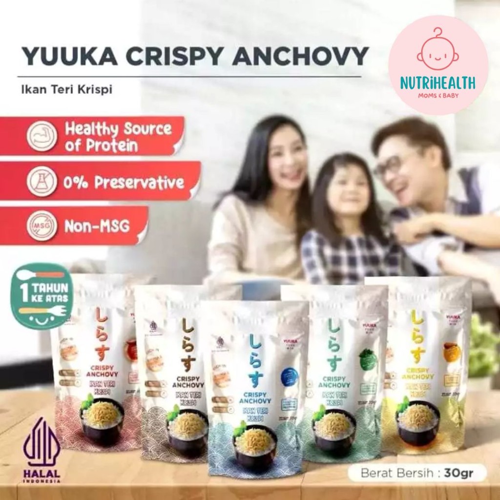 

Yuuka Food Teri Krispi 30gr Cripsy Anchovy all varian yuuka food No Msg tanpa pengawet cemilan camilan MPASI anak bayi 30g