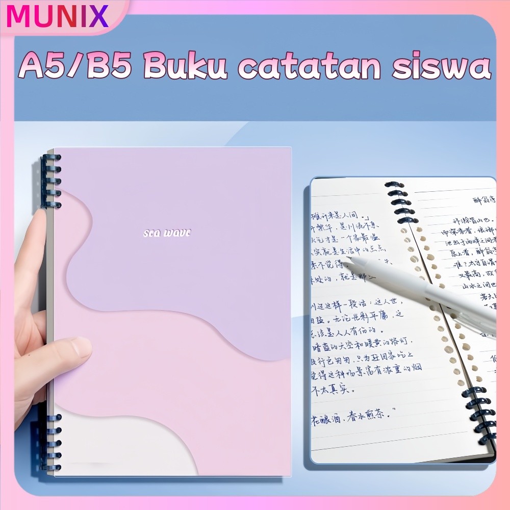 

[Ready-COD]A5 B5 Buku catatan siswa sampul Warna Gradien buku catatan lepas kertas tebal - buku catatan dengan desain lucu Nootbook