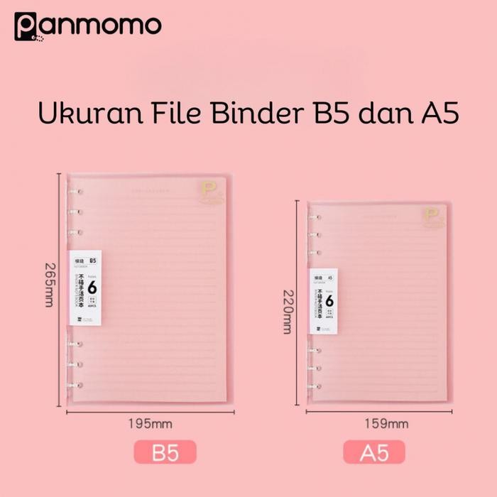

Soft Cover 6 Ring Slim File Binder B5 / Buku Catatan Loose Leaf 6 Lubang - Blue