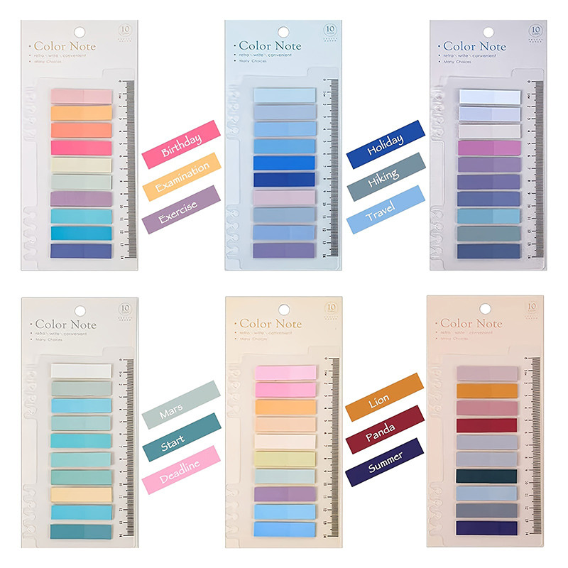 

MOHAMM 200 Sheets Sticky Notes Set with Ruler for Index Tabs Page Markers To Do List Planners School Office Stationery Supplies