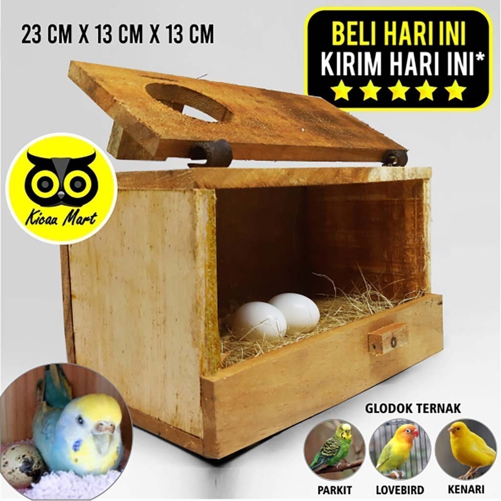 KICAU MART GLODOK PARKIT KAYU GELODOK GLODOG SARANG WADAH TEMPAT TERNAK BURUNG LOVEBIRD LOVE BIRD KE