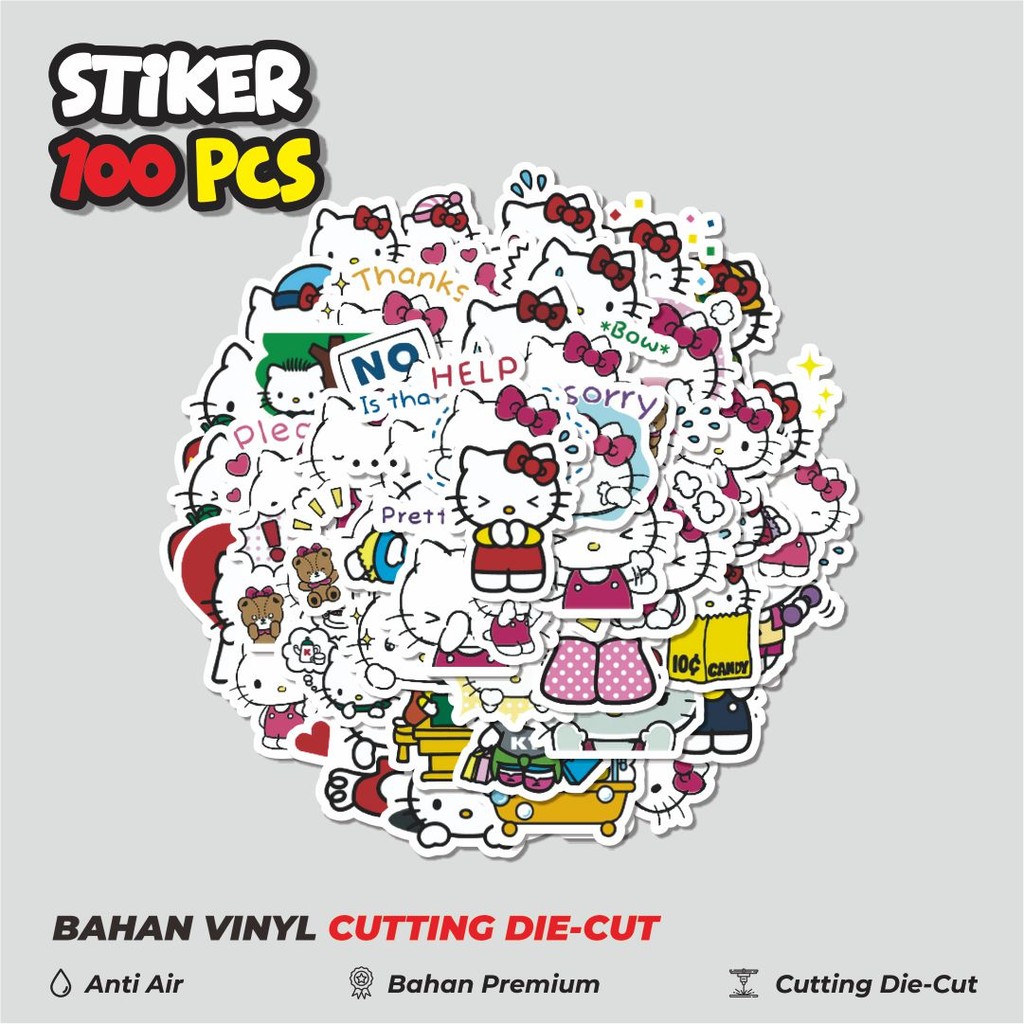 

Terbaru! 50 pcs Stiker Kartun Hello Kitty V4 Dekorasi Lucu Kreatif untuk Notebook, Skateboard, HP