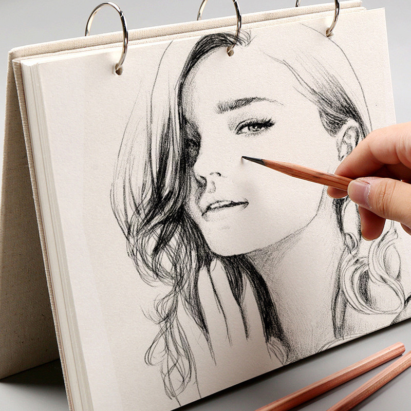 

Retro Spiral Sketchbook Buku Gambar Sketsa 60 Lembar Linen Hardcover 120 Pages Refillable Notebook Bisa Dilepas