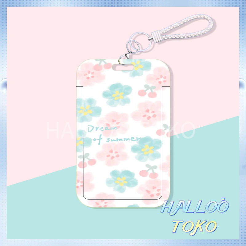

ID CARD HOLDER MOTIF KAWAII TEMPAT KARTU PHOTOCARD PHOTO CARD Pelindung + Bunga Kecil Berwarna Hijau Dan Merah Muda