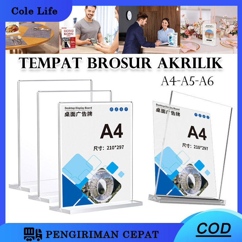 

Tempat Brosur Akrilik A4-A5-A6/Tent Card Akrilik Display Meja/Tempat Brosur Akrilik / Tent Card Akrilik