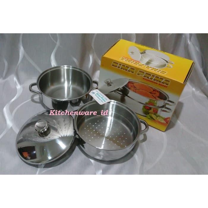 Panci BIMA Stainless steel POT & Steamer 20 Cm / kukusan 2 susun