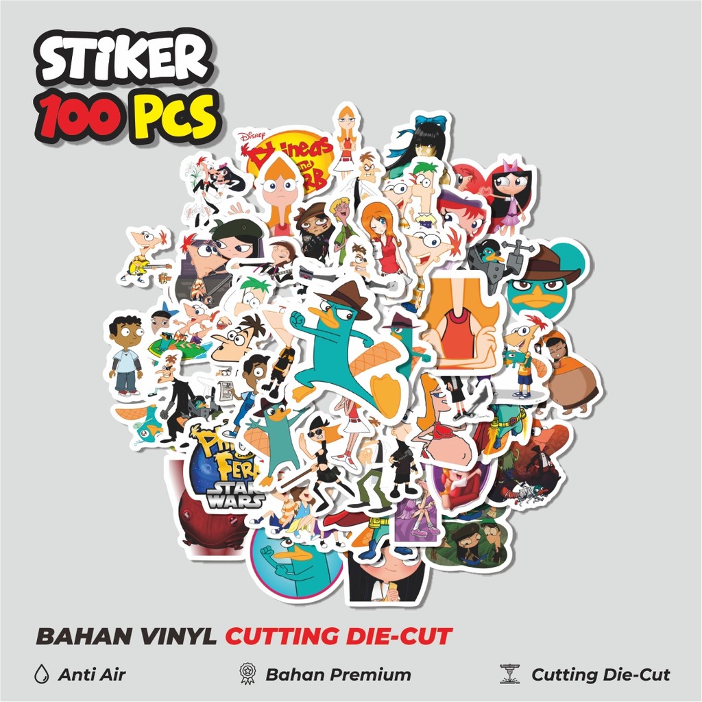 

Terbaru! 50 pcs Sticker Kartun Phineas And Ferb Sticker Dekorasi Lucu Kreatif untuk Notebook, Skateboard, HP