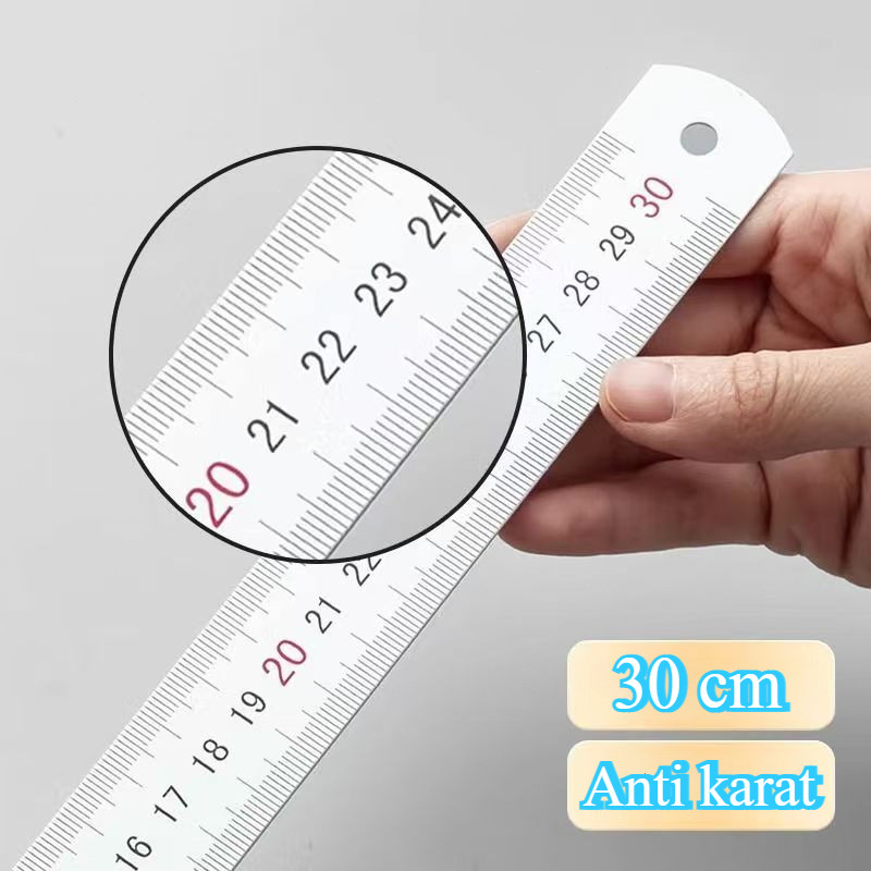 

30 cm Stainless Steel Ruler / Penggaris Pengukur Ujian Siswa Penggaris Gambar / Penggaris Besi / Stainless Steel Ruler