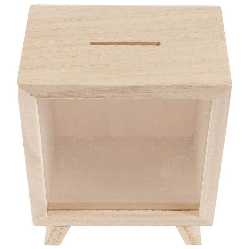 

Bank Piggy Money Box Wooden Coin Saving Jar Kids Wood Savings Adults Cash Change case Gift Banks Case Tip storage boxes multiuse
