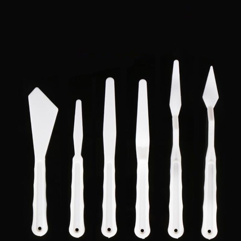

6PCS/Set Plastic Painting Knife Spatula Palette Knife Oil Painting Accessories Color Mixing For Oil, Canvas, Acrylic Painting