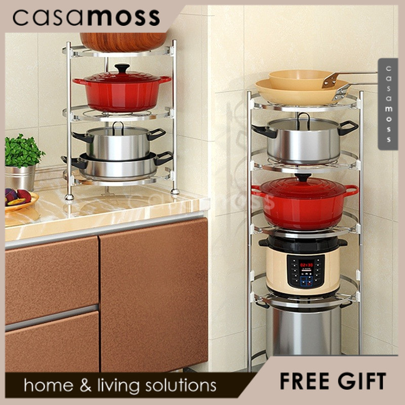 Rak Panci Wajan Multifungsi Rak Dapur Bertingkat Peralatan Dapur Alat Dapur 【CASSA MOSS】