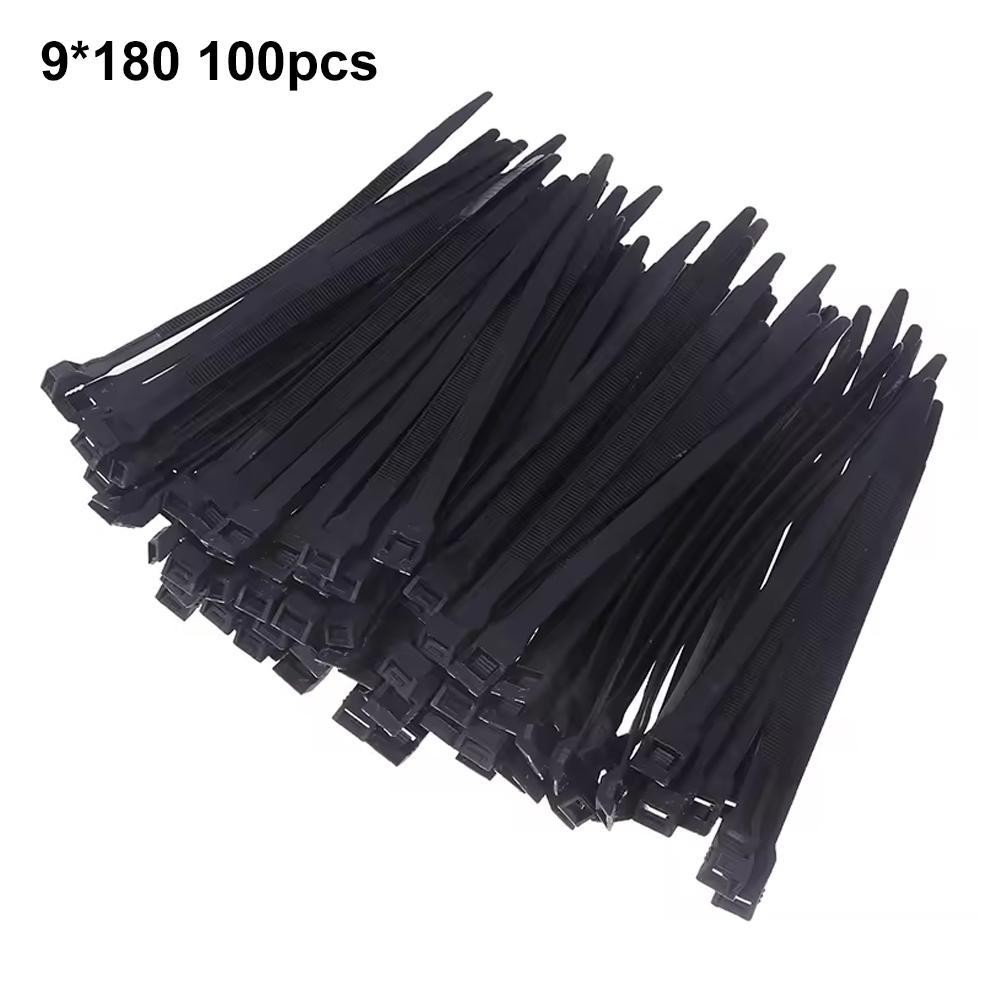 

100 PCS Self-locking Plastic Nylon Tie Black Fastening Strap Cable-Tie-Set Cable Zip Tie Fastening Zip Wraps Strap Tie