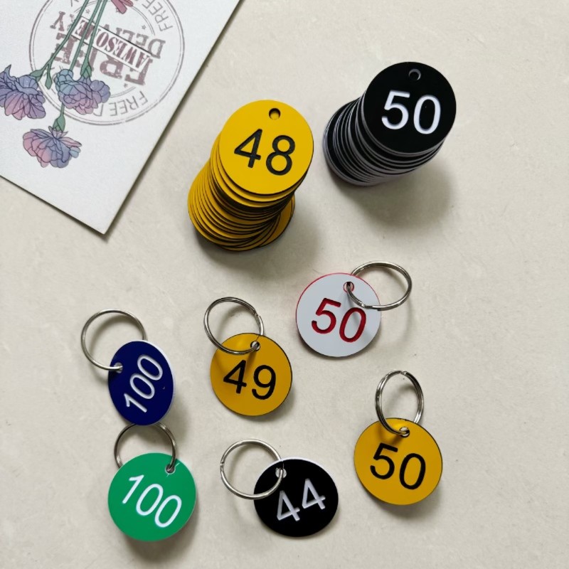 

Plastic Number Tags Keychain Plate Digital Supermarket Storage Numbers Sign Restaurant Call Number Farm Club ID Card Anti-lost
