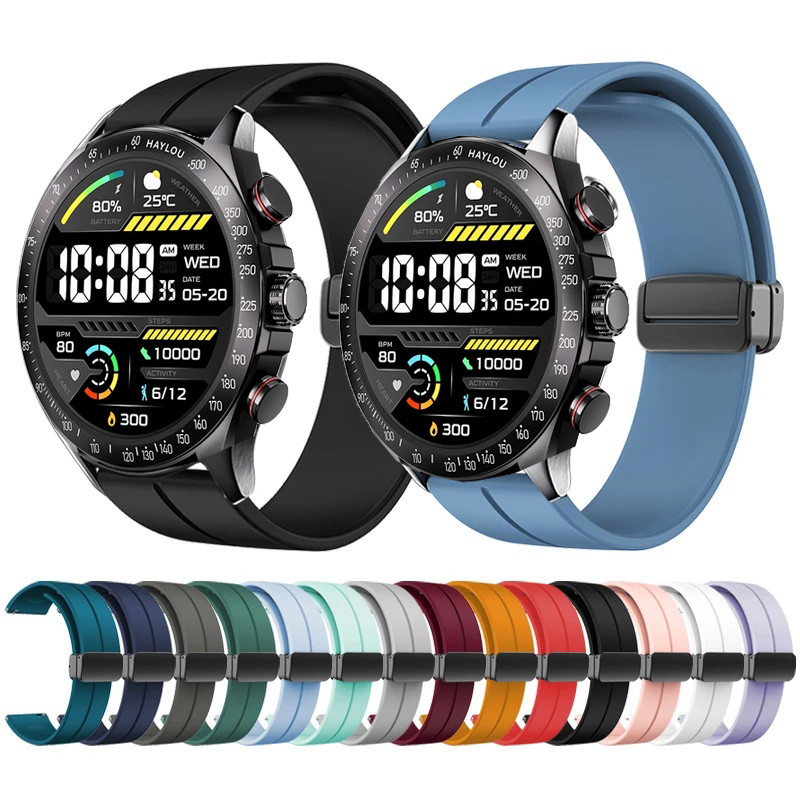 Magnetic Folding Buckle Band for HAYLOU Solar Pro Silicone Strap for HAYLOU Solar Pro Watchband Brac