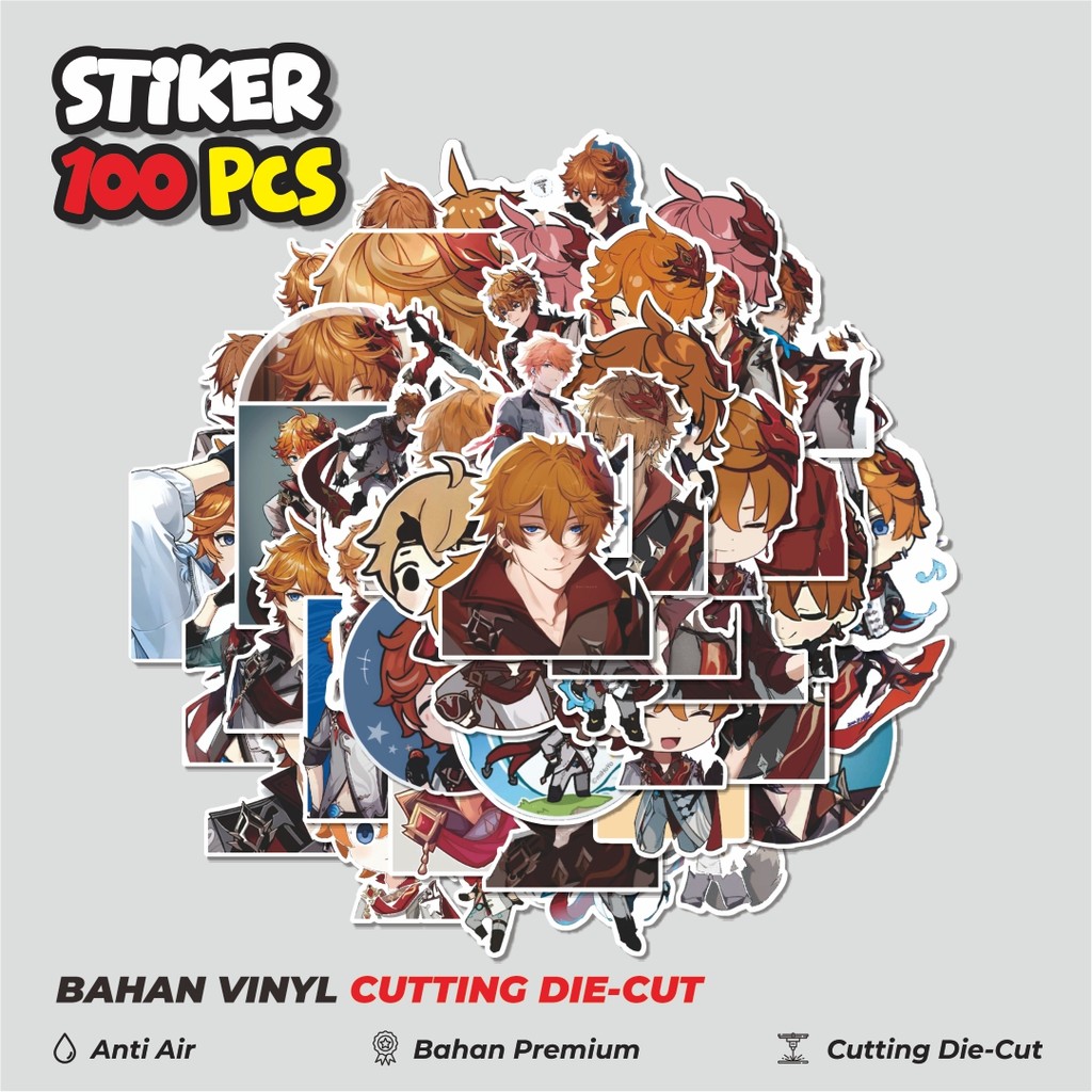 

Terbaru! 50 pcs Stiker Anime Genshin Impact Tartaglia Dekorasi Lucu Kreatif untuk Notebook, Skateboard, HP