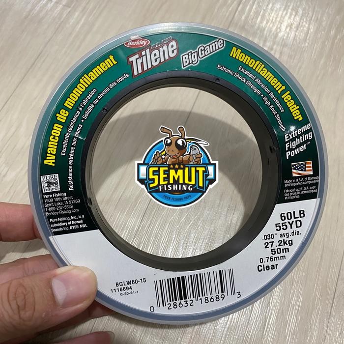 LEADER BERKLEY TRILENE BIG GAME MONOFILAMENT LEADER 55YD - Clear, 50LB