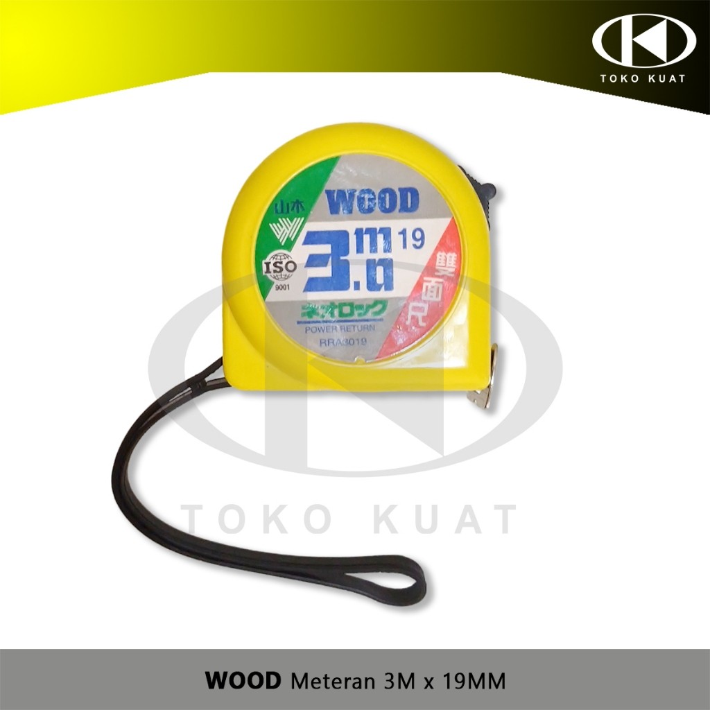 Meteran 3M WOOD Measure Tape Roll 3 Meter Dua Sisi