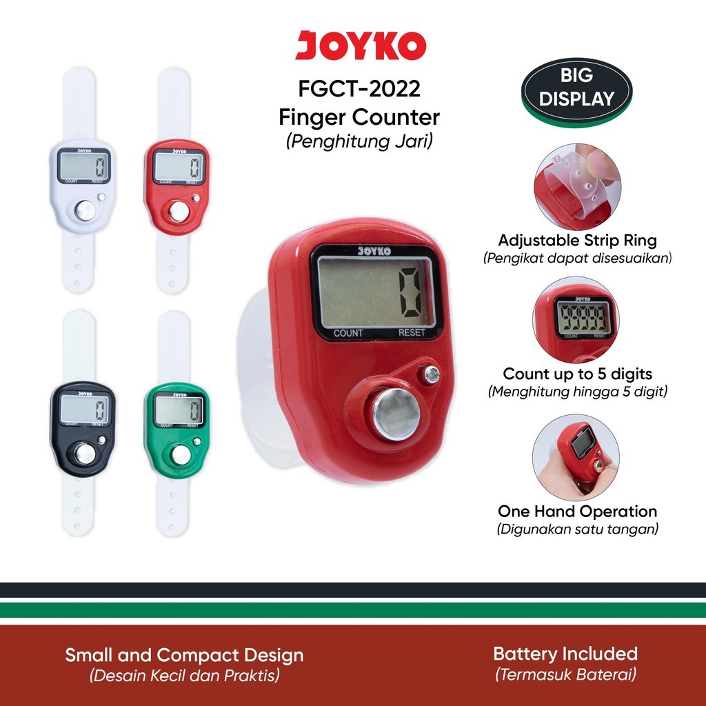 

Finger Counter Joyko | Penghitung Jari FGCT-2022 Big Display | Counter Digital