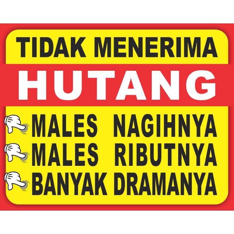

Stiker Tidak Menerima Hutang