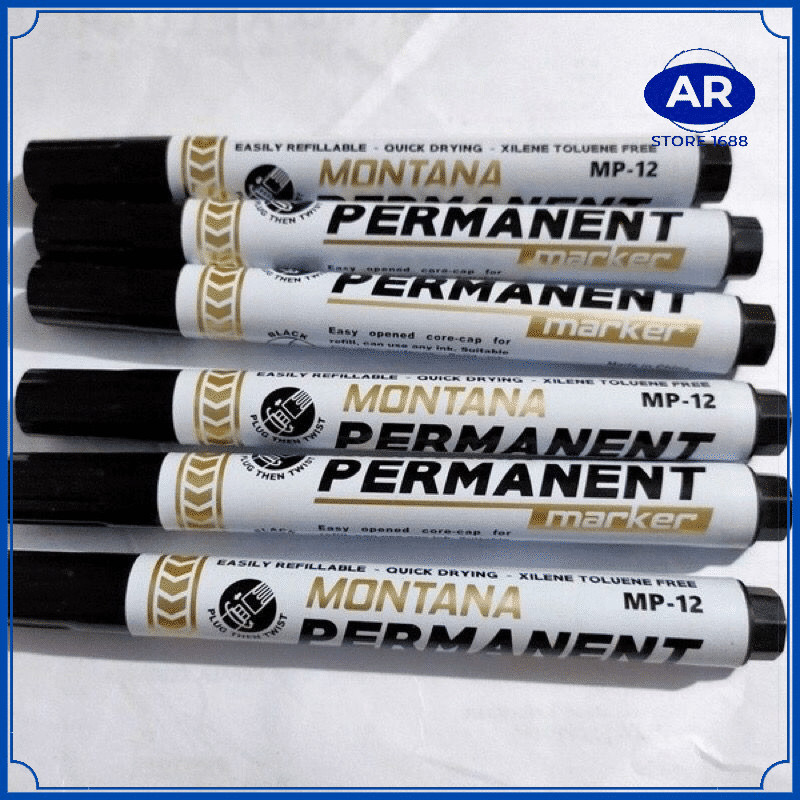 

AR GROSIR - SPIDOL 1pcs Montana V-TRO MP12 Permanent Hitam Bisa Diisi Ulang MP-12