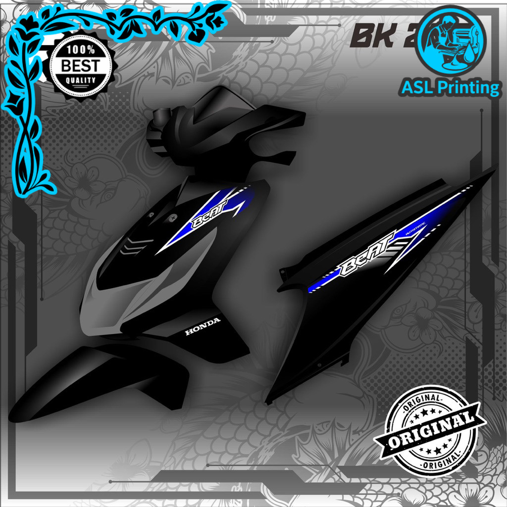 Stiker motor matic Striping Variasi Thailand Beat Karbu