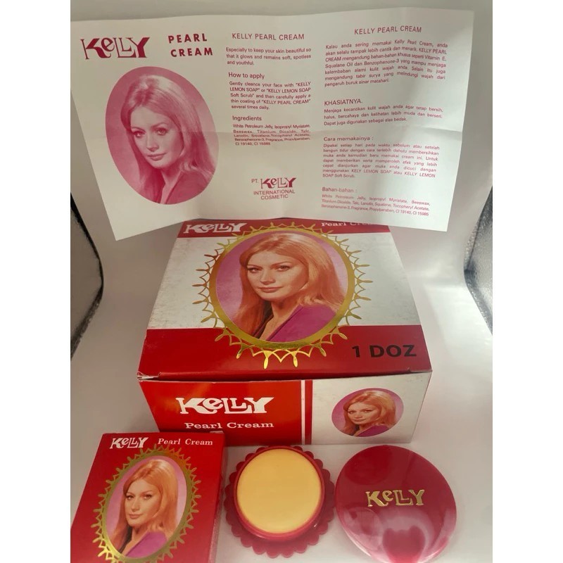 (1 lusin / 12 pcs) KELLY PEARL CREAM 5 GR Kecil Bedak Kelly Asli BPOM