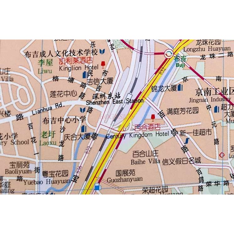 

Shenzhen Map Chinese-English Translation Street Map of Shenzhen City District Shenzhen Map Traffic Map Road Map Guide