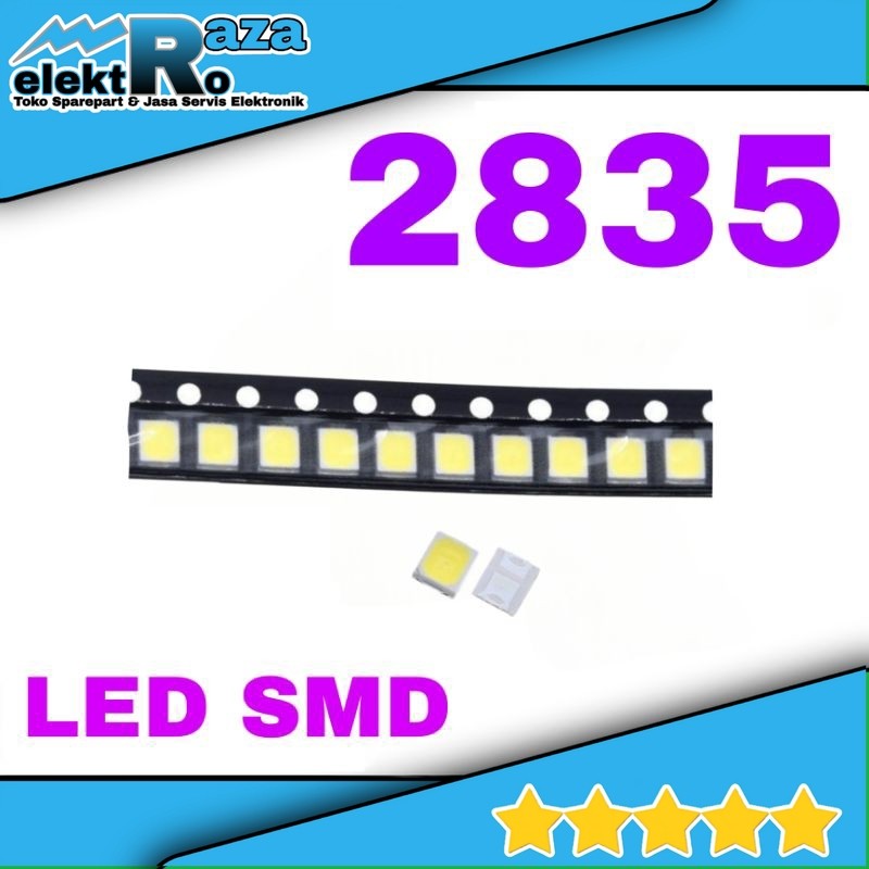 Led SMD 2835 3V 6V 9V 0.5W 1W 1.5W Putih 3 Volt 9 Volt White