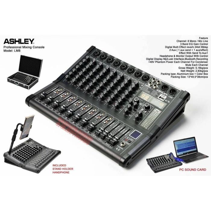 Mixer Audio Ashley LM8 LM 8 Original 8 Channel 99dsp