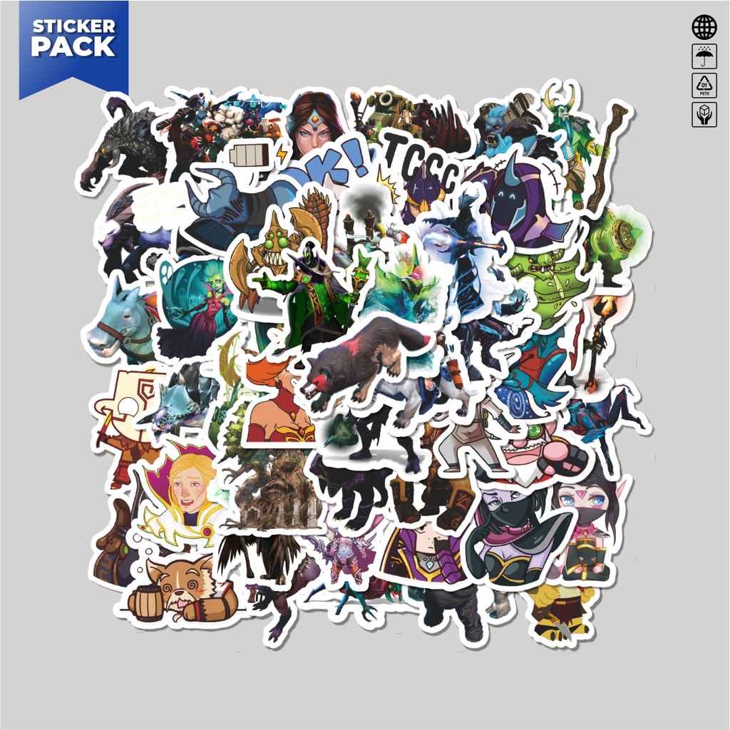 

[100PCS]Stiker Pack Stiker Defend Of The Ancient - DOTA Series 5 Aesthetic Vinyl Anti Air Dekorasi Sticker Laptop Buku Journal Koper Helm Casing HP Gitar Helm Skateboard