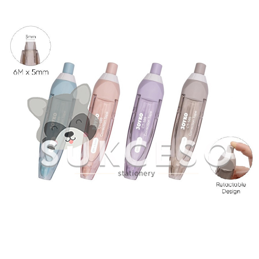 

Joyko Correction Tape CT-585 / Pita Koreksi Cetek / Tip-Ex Kertas Retractable Murah