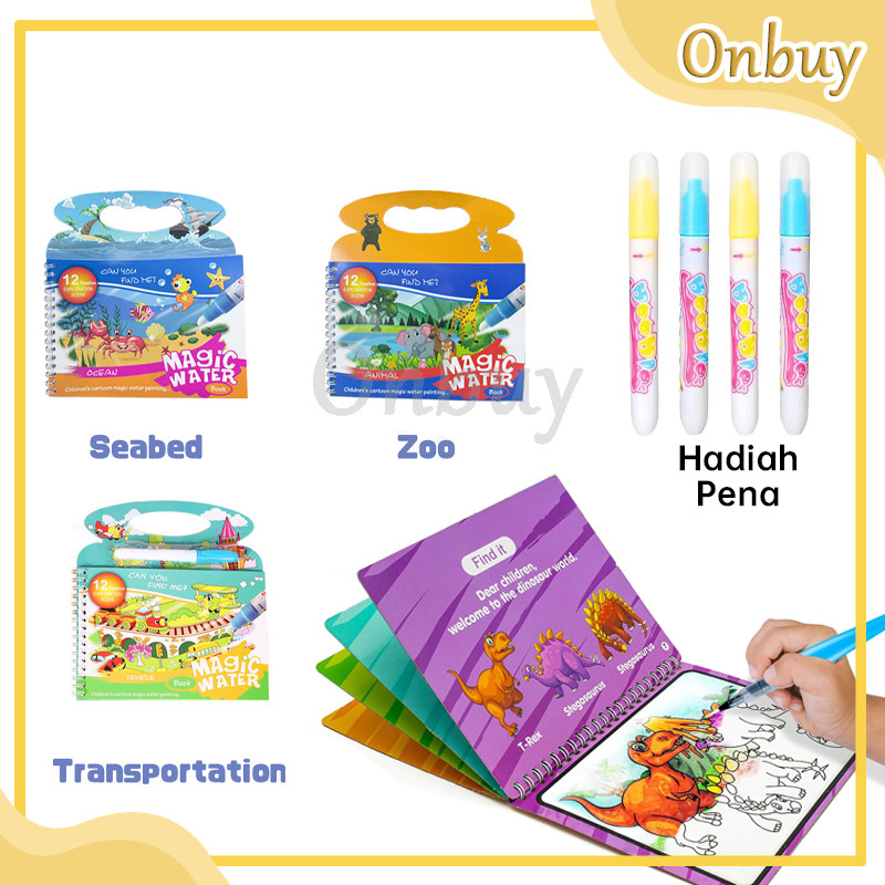 

Magic Water Drawing Painting Book Buku Gambar Mewarnai Edukasi