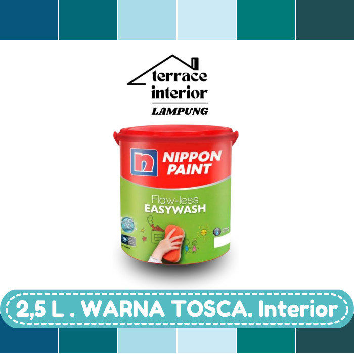 Cat Tembok Nippon Paint Flawless Easywash Interior Warna Tosca 2.5 Liter