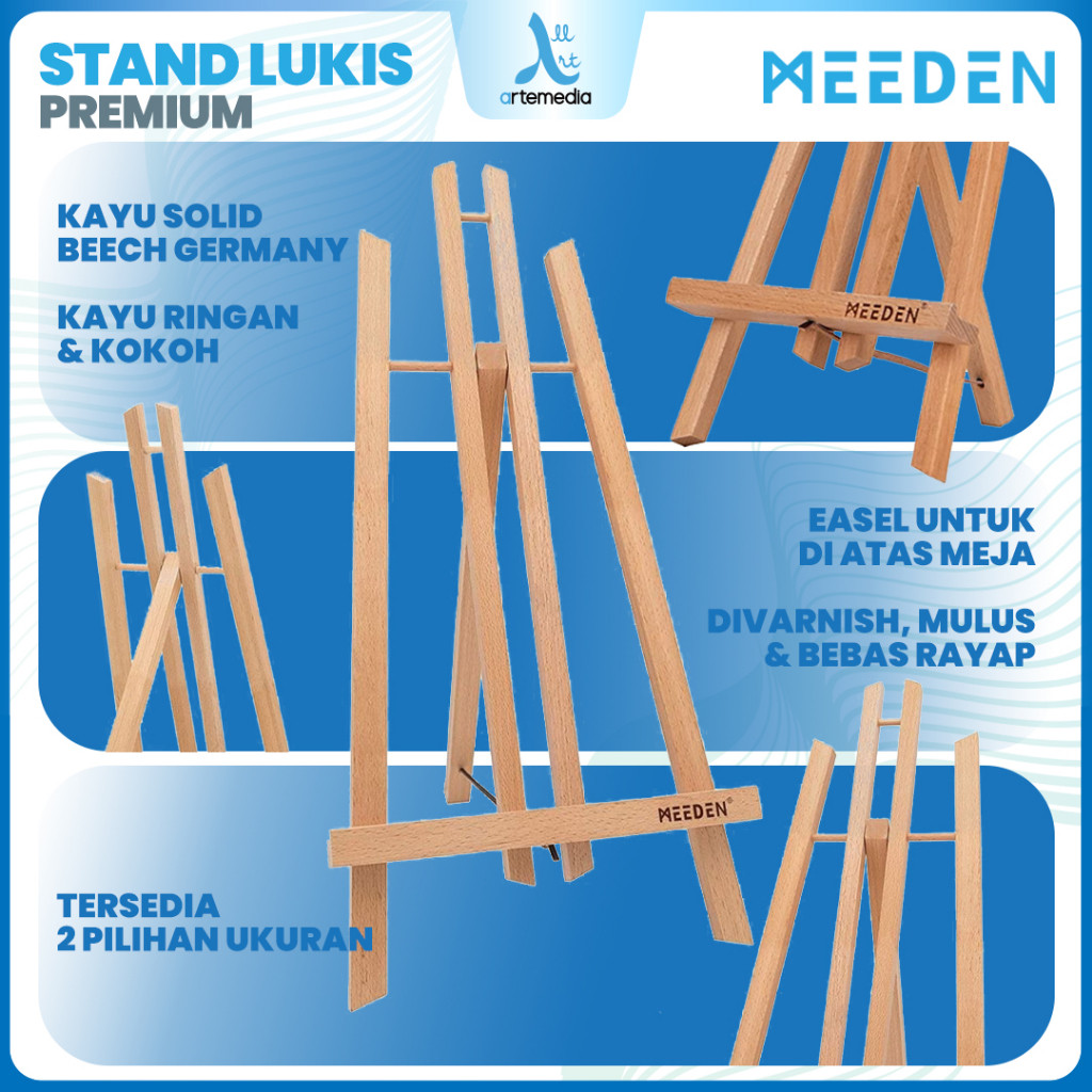 

COD Meeden Table Top Easel A-Frame Portable Display Solid Wood Stand Lukis