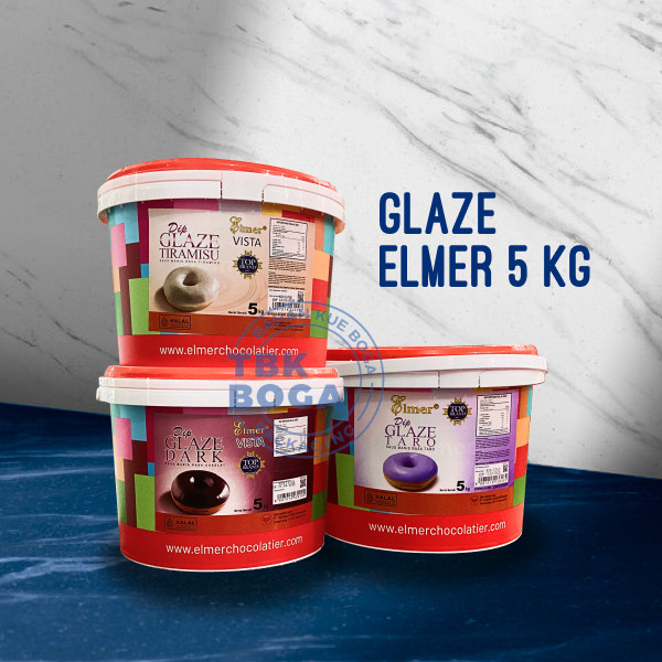 

Elmer Dip Glaze 5 Kg ( Dark, Tiramisu, Taro, White, Green tea ) Selai Topping Glase Elmers