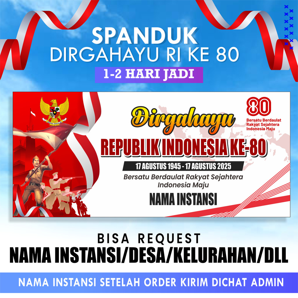 

Cetak Spanduk HUT RI ke-80 Kemerdekaan 17 AGustus (free Design)