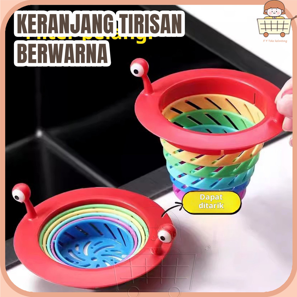 Filter Pelangi Monster Kecil untuk Wastafel Dapur, Filter Sampah Kolam Renang, Wastafel Sayuran, Art