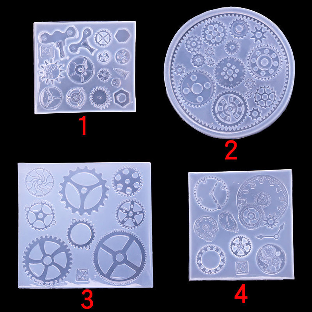 

Steampunk Gear Silicone Molds Clockwork Cog Mold Gearwheel Mold Flexible UV Epoxy Resin Mould Pendants Jewelry Making Supplies