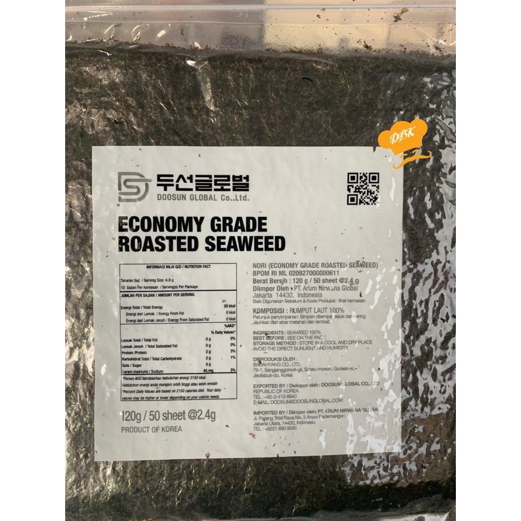 

Sushi Nori Manjun ECONOMY Seaweed Rumput Laut 50 sheets 19x21cm 115gr