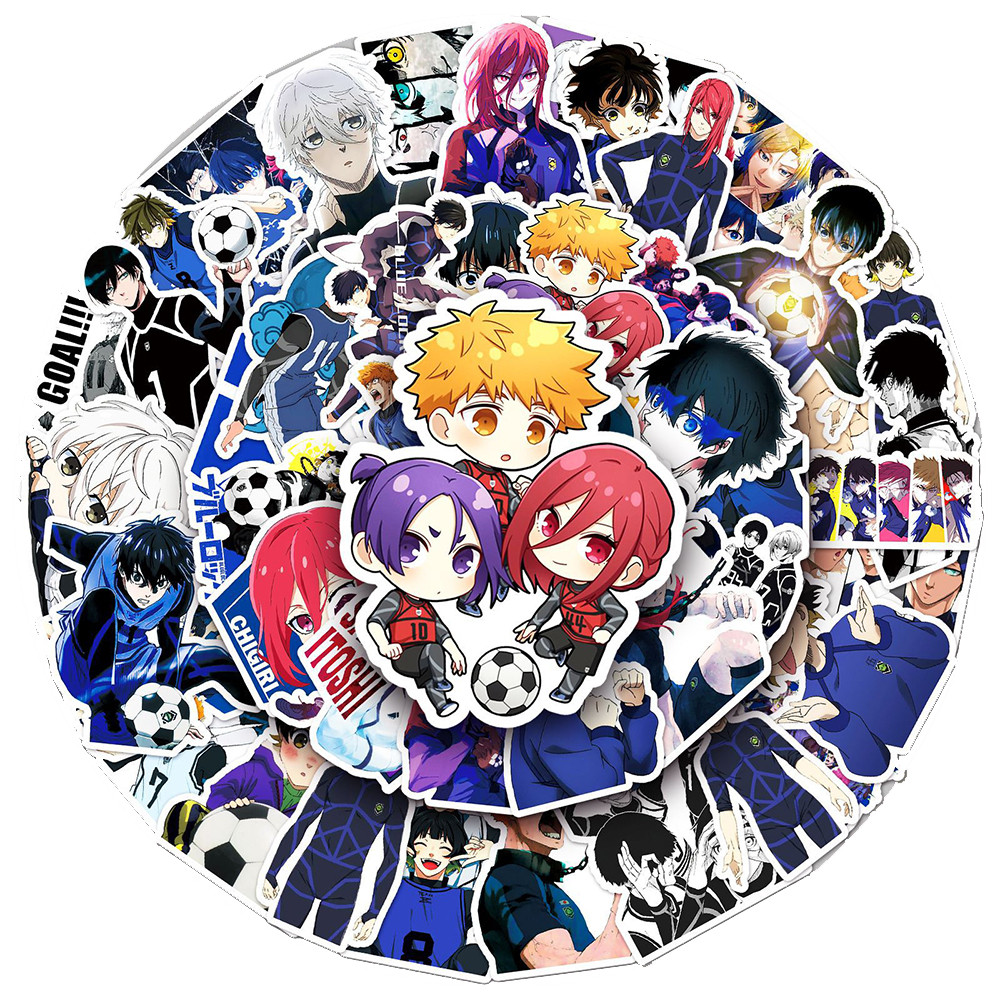 

10/30/50pcs Cartoon Football Anime Blue Lock Stickers Cool Japanese Manga Decals DIY Notebook Skateboard Phone Sticker Kids Toy