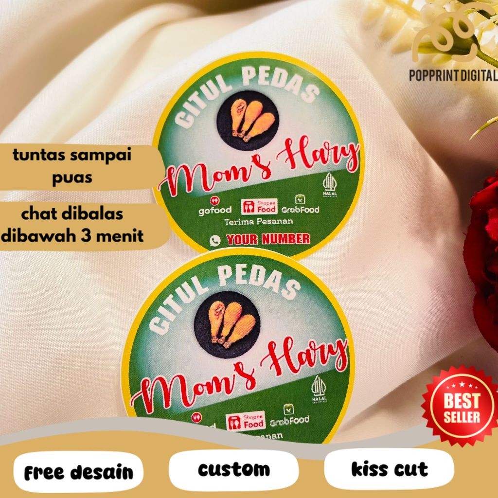 

PpD 5-8 Stiker Chromo Umkm Cireng Cilok Cibay Sticker Bentuk Bulat Free Desain Label Uk.Sedang Logo