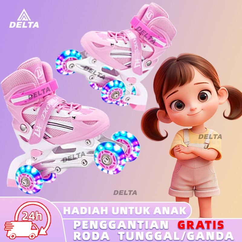 Pemula Sepatu Roda sepatu roda anak perempuan roda 4 sepatu roda anak perempuan 5 tahun Model Bajaj