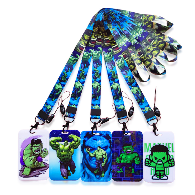 

Disney Hulk ID Card Holder Lanyards Men Business Credit Card Case Neck Strap Boy Superhero Badge Holder Retractable Clip