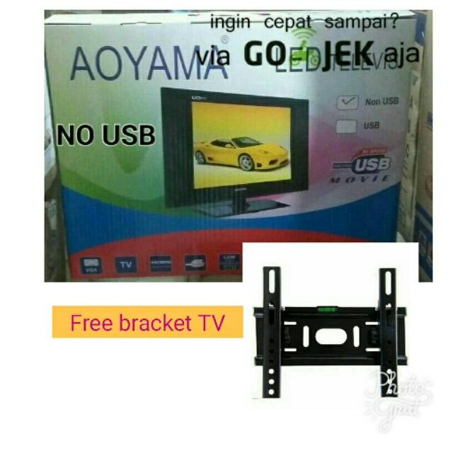 TV LED AOYAMA 15inc free bracket TV dan antena dalam