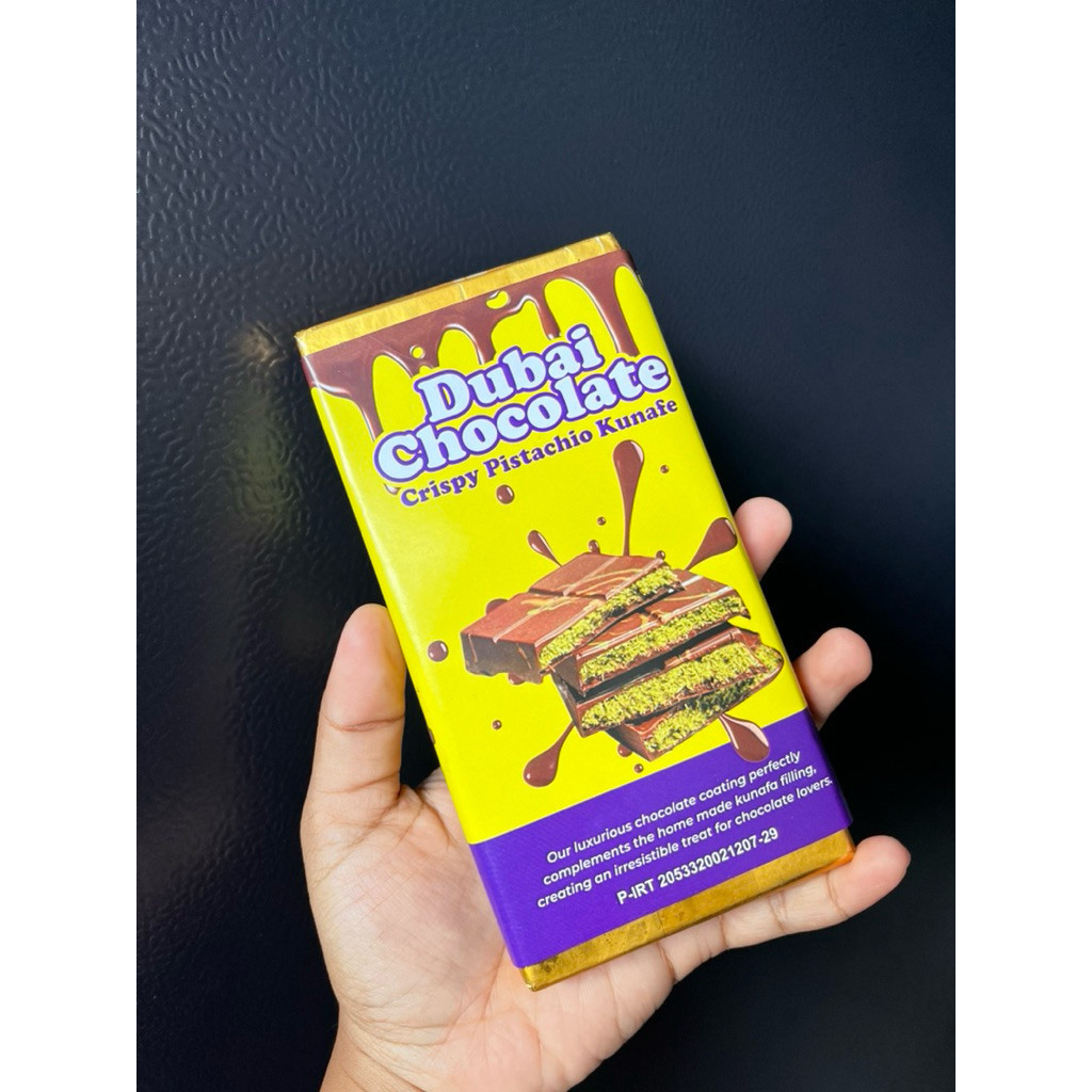 

[Langsung Kirim] COKLAT DUBAI VIRAL pistachio kunafe Chocolate original ukuran 16x8 besar .