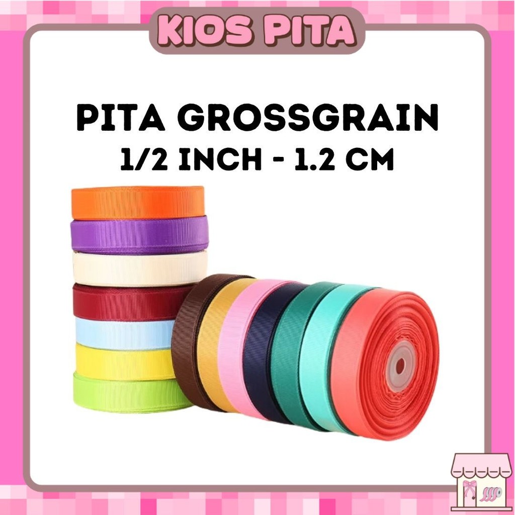 

Pita Grossgrain 1/2 inch / 1.25 cm per roll 20 yard / 18,5 m grosgrain
