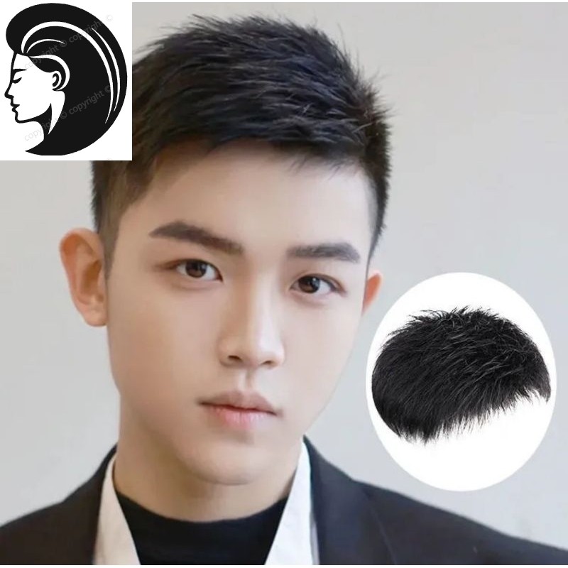 【Rambut nyata.】 TOUPEE PRIA RAMBUT PENUTUP BOTAK TOUPEE RAMBUT PALSU PRIA PENDEK WIG PRIA MURAH -COD