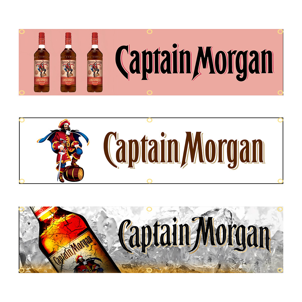 60X240cm Captain Morgan Rum Banner Flag Polyester Printed Garage or Outdoor Decoration Tapestry
